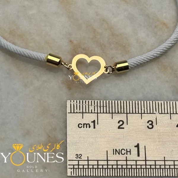 دستبند قلب مینیمال طلا لیزری